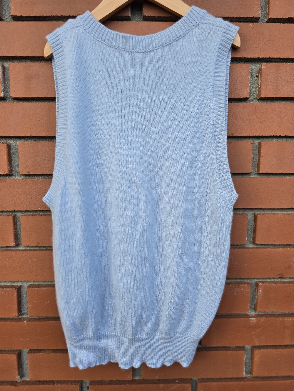 Light Blue V-Neck Knit Sweater Vest - Women - Picture 8 of 9